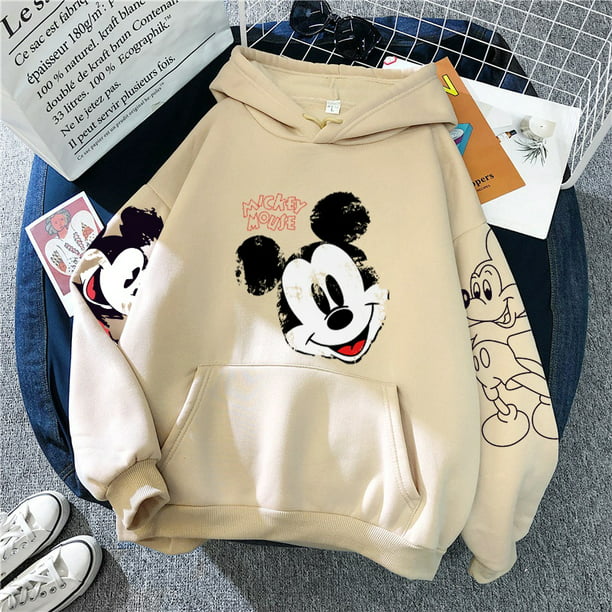 Sudaderas con capucha de Disney para mujer, jerséis de dibujos animados con  letras de Mickey Retro, sudaderas Harajuku lindas, Tops con bolsillo -  AliExpress