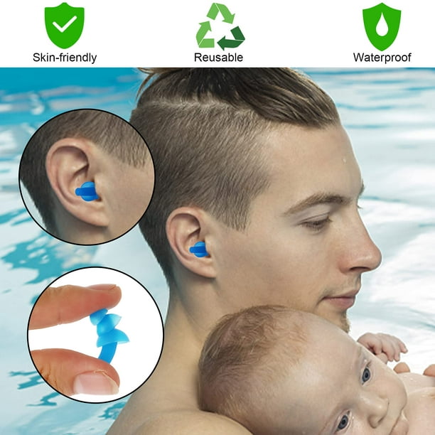 Kits de 4 piezas de pinzas para la nariz y tapones para los oídos para  natación para adultos y niños Rojo Verde