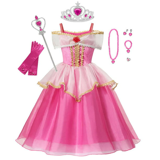erupción estornudar codicioso Disney Bella Durmiente Niñas Princesa Vestido Niño Cosplay Disfraz Aurora Vestidos  Vestido Halloween Gao Jinjia LED | Walmart en línea