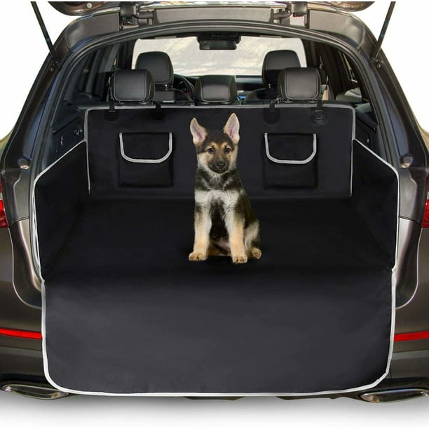 Funda universal para maletero de coche para perros, 2 bolsillos grandes,  impermeable y antideslizante, 185 x 103 cm, para la mayoría de los coches,  color negro JM