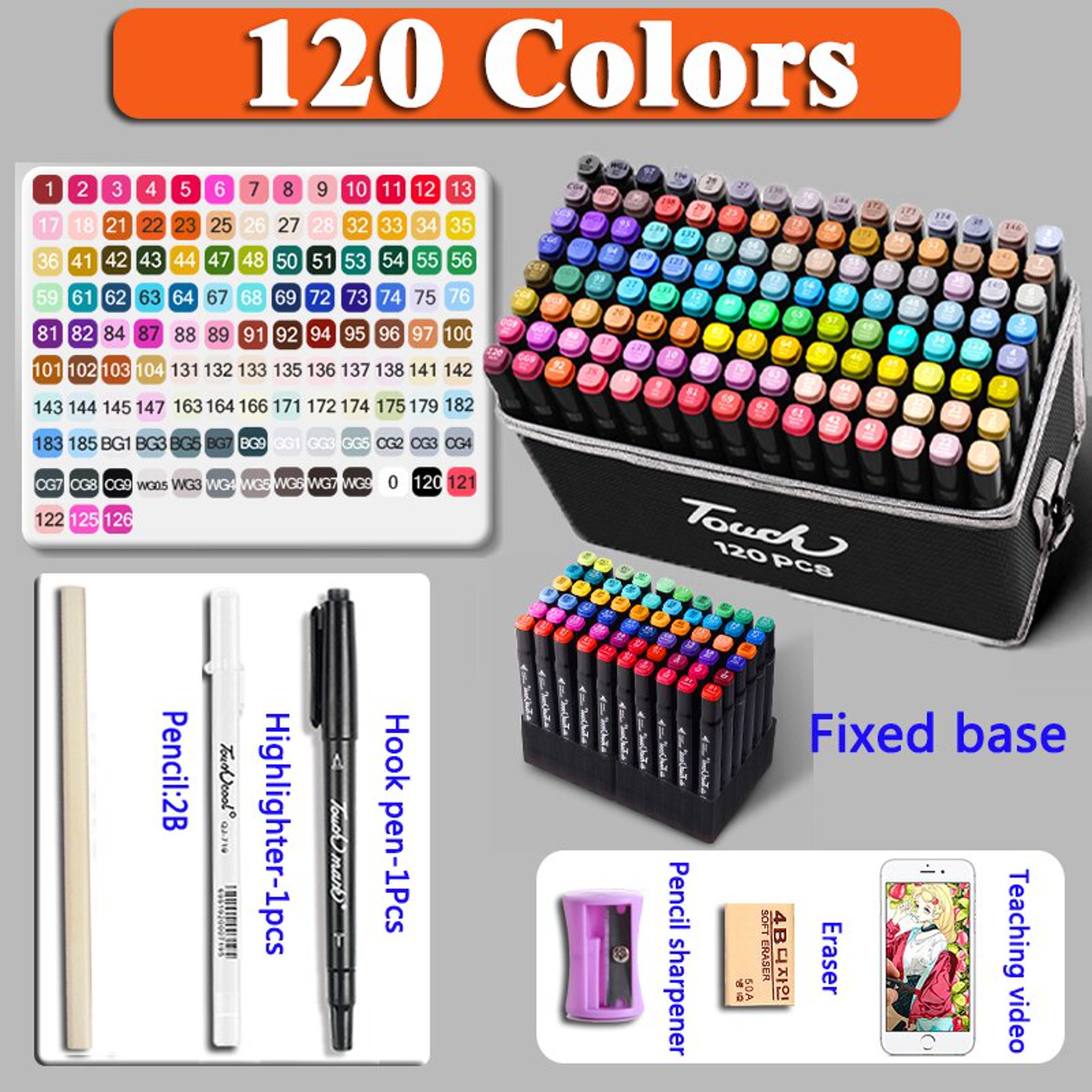 Kit De 168 Rotuladores Colores Dibujo Marcadores