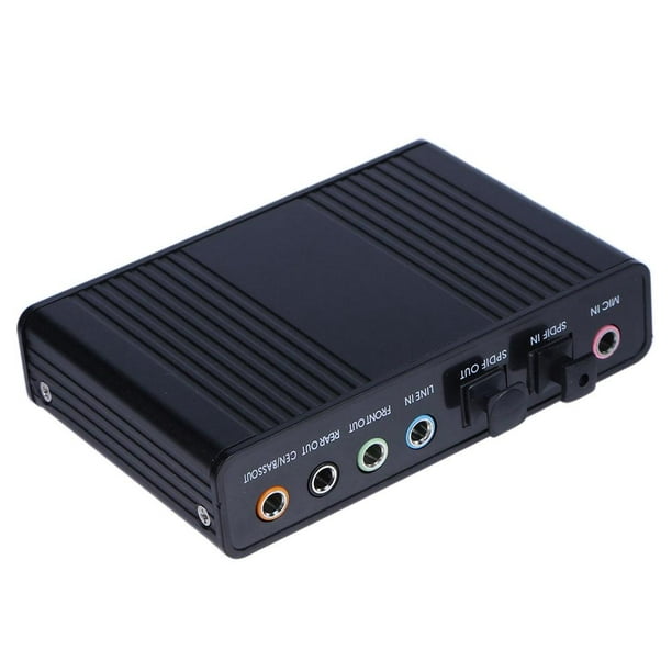 USB 6 Channel 5.1 Tarjeta de sonido de audio óptico externo para PC portátil (Negro) Tmvgtek Componentes de Computadoras | Walmart en