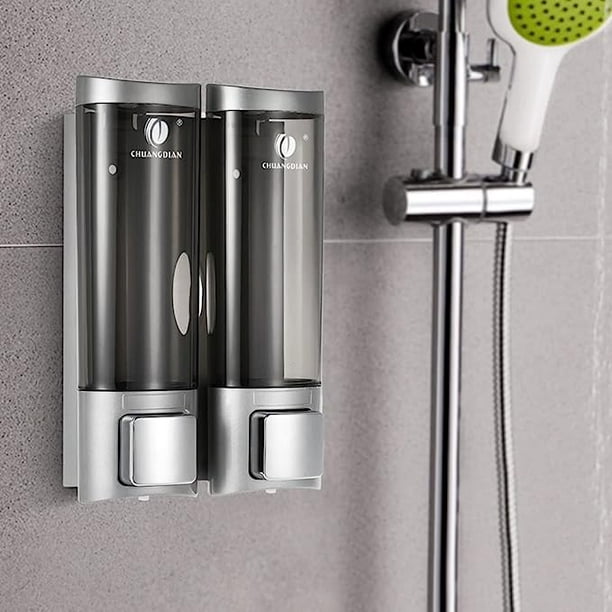 Dispensador de jabón transparente de ducha para pared. 2 x