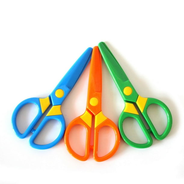  JIALEEY Juego de tijeras de plástico seguras para niños, tijeras  de entrenamiento para niños pequeños, tijeras de entrenamiento preescolar y  suministros de arte para niños (3 piezas) multicolor : Juguetes y