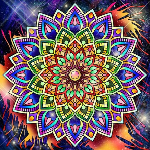 Colorful Psychedelic Flowers - 5D Diamond Painting