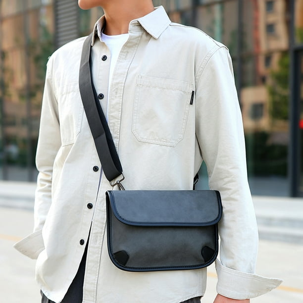 Bolso de hombro pequeño para hombre, mochila Diagonal de moda