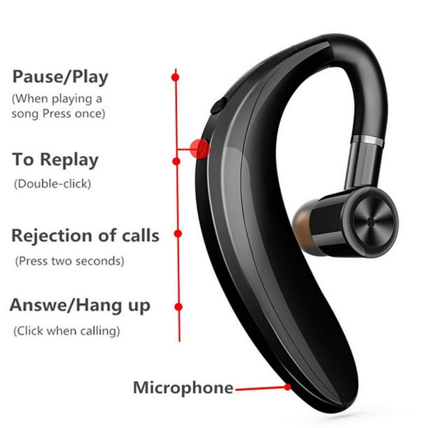 Auricular Bluetooth V5.1 Auricular Bluetooth para teléfonos celulares con  estuche de carga, manos libres, auriculares de una sola oreja con micrófono