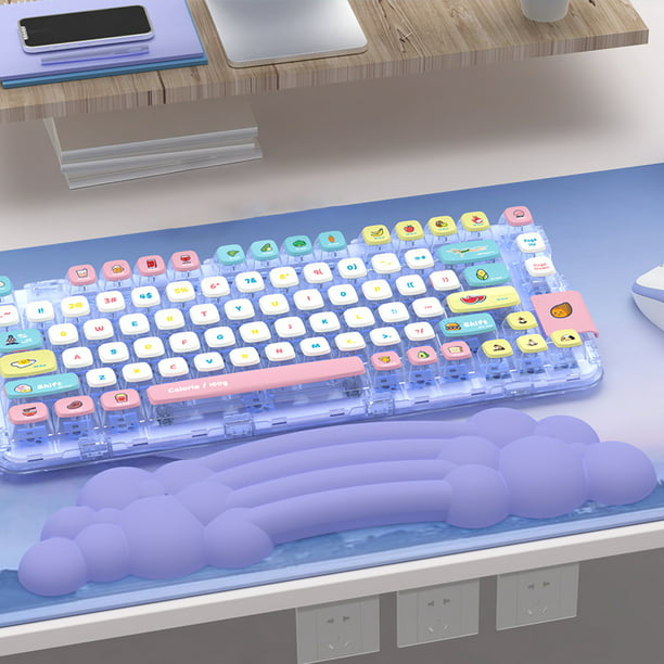 Almohadilla para reposamuñecas con teclado en forma de nube, almohadilla  para reposamuñecas para aliviar el dolor para PC (púrpura)