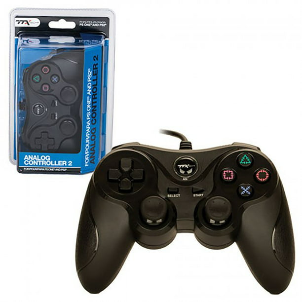 Control TTX Tech alambrico para PS2 y PS1 Negro