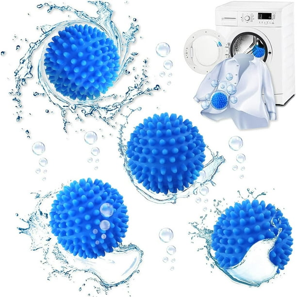  Juego de 4 bolas de lavandería, para lavadora y secadora, para  1500 lavados (azul, blanco) : Salud y Hogar