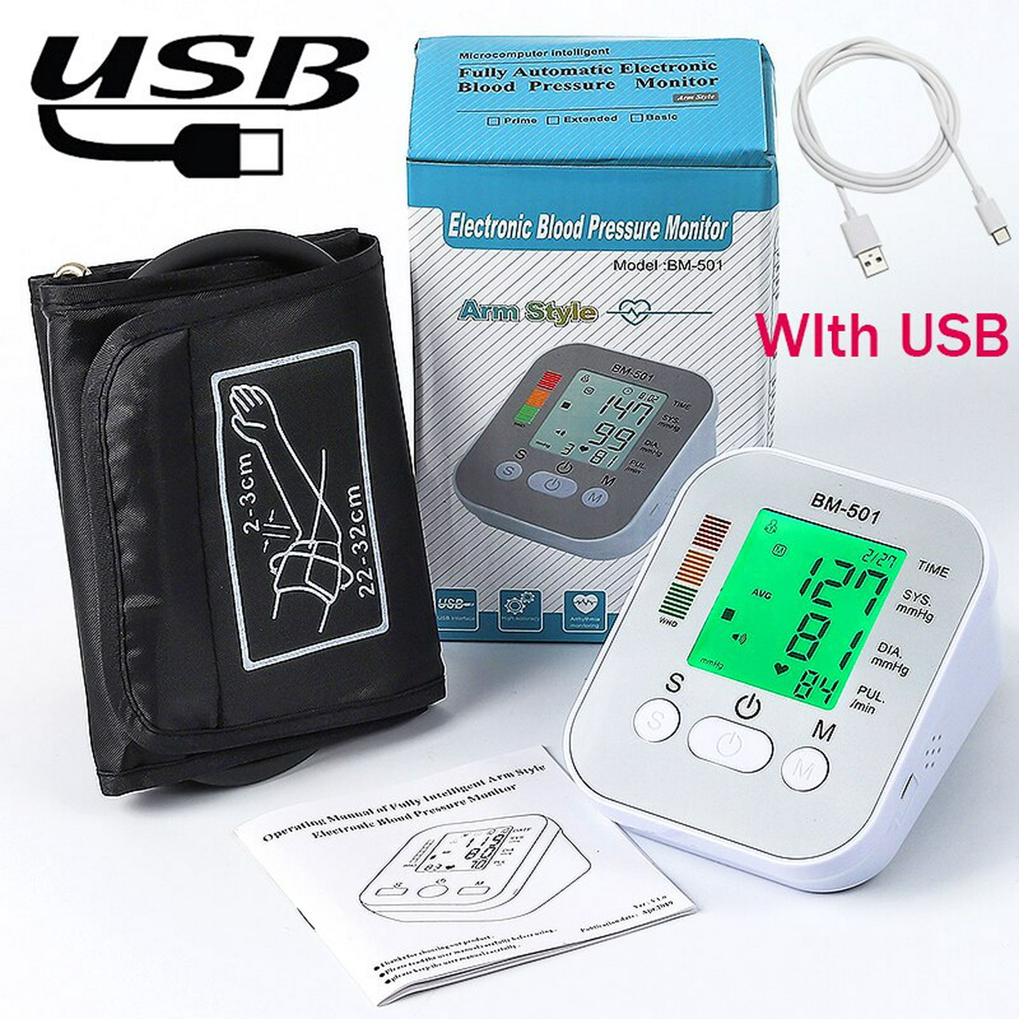 Tensiómetro de Brazo Digital, Aparato para Medir la Tension arterial, Medidor  Tension Arterial USB o batería (batería no incluida) : : Salud y  cuidado personal