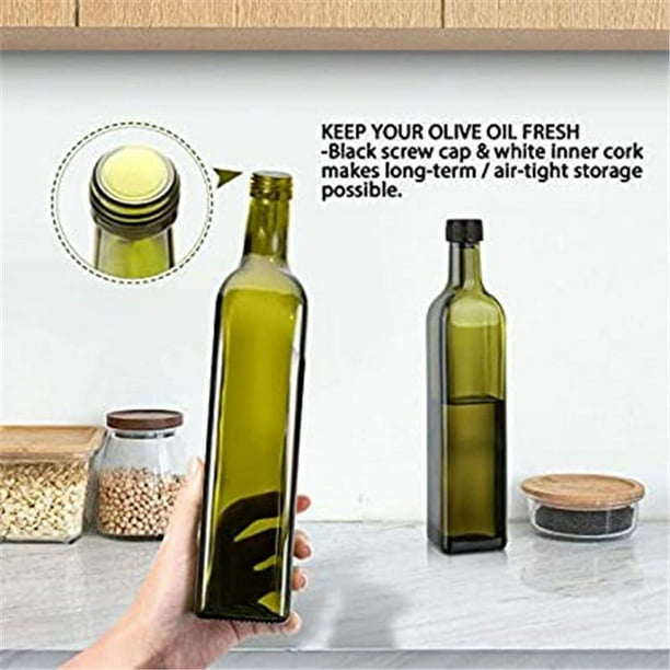  Dispensador de aceite de oliva - Botella dispensadora para  cocina con tapa medidora, recipiente de aceite de cocina, 17 onzas : Hogar  y Cocina