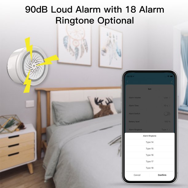 Sistema de alarma de movimiento portátil con sirena de 90dB