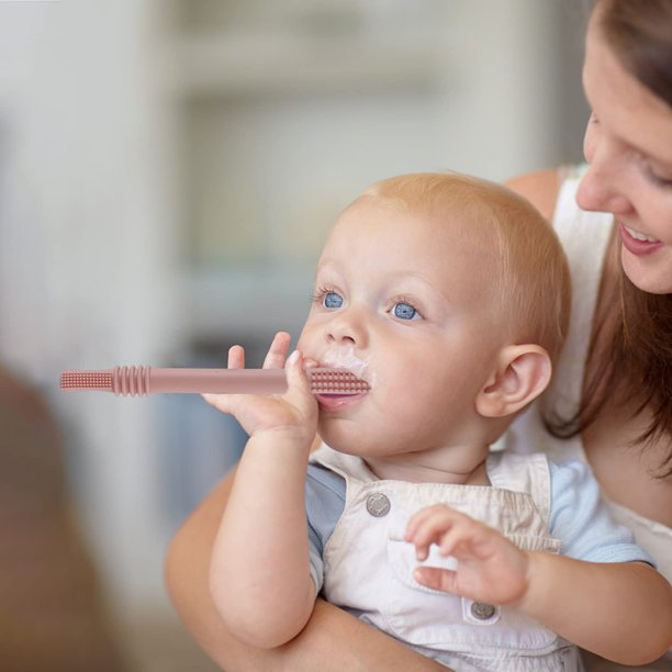 Juguetes de dentición para bebés, mordedor de silicona de grado alimenticio  para bebés de 3, 6, 12, 18 meses, juguetes masticables para niños