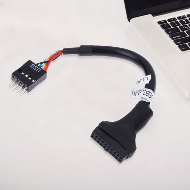 Conector USB de 9 pines para placa base macho a USB 2.0 tipo A macho de 7,8  pulgadas.