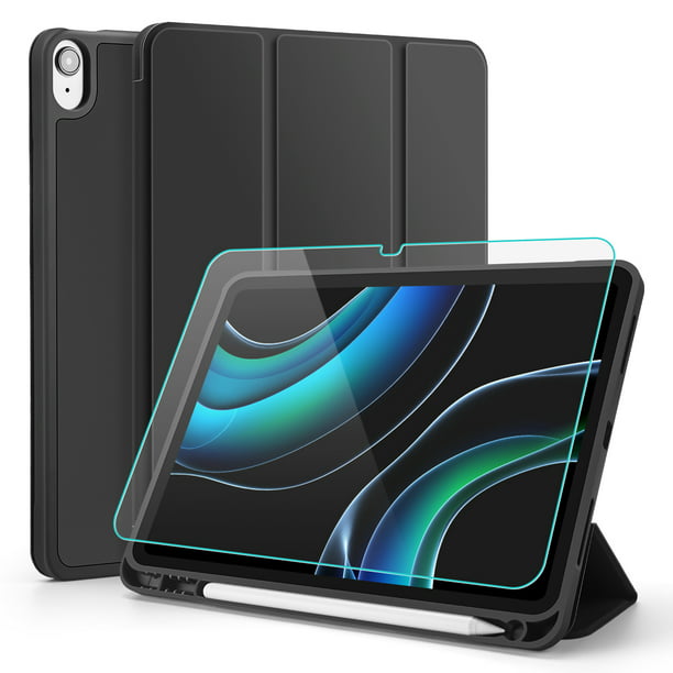 Forro smart case con soporte de lapiz + vidrio ipad 10 generación