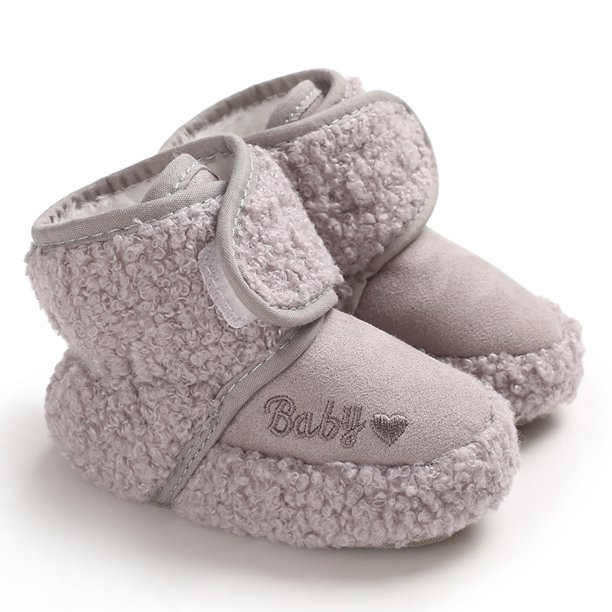  Calcetines de invierno para el suelo de forro polar para bebé,  pantuflas de interior para bebé, antideslizantes, parte inferior suave,  zapatos cálidos (gris, 12-18 meses) : Ropa, Zapatos y Joyería