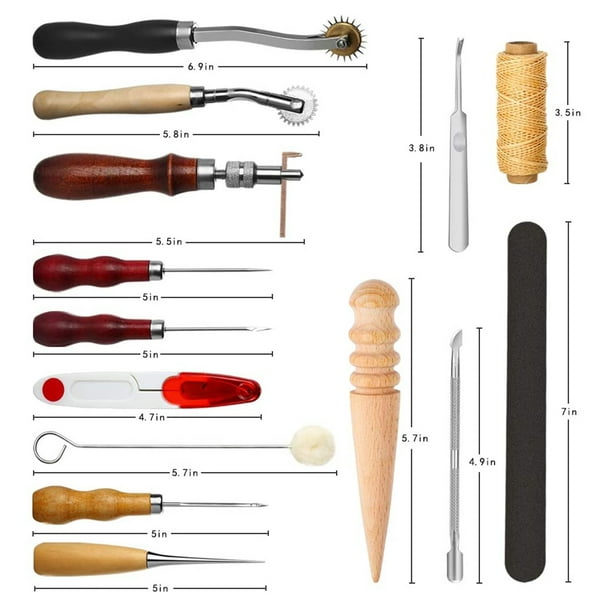 31 piezas de herramientas de costura de cuero DIY Kit de costura a mano  artesanal de cuero Abanopi Herramientas para coser cuero