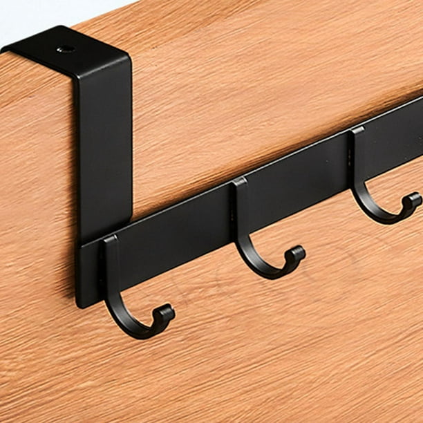 com-four® Barra para colgar en la puerta con letras - armario de puerta con  5 ganchos - perchas para puertas con un ancho de hasta 4,5 cm - ganchos