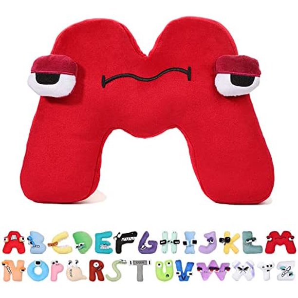 1 pieza Aiphabet Love 26 Letras Series Peluche – Peluches de anime  100% poliéster – Costuras bordadas – Elementos simbólicos  alfabéticos de 8 pulgadas – Muñeca divertida para niños y Xishao  Juguetes