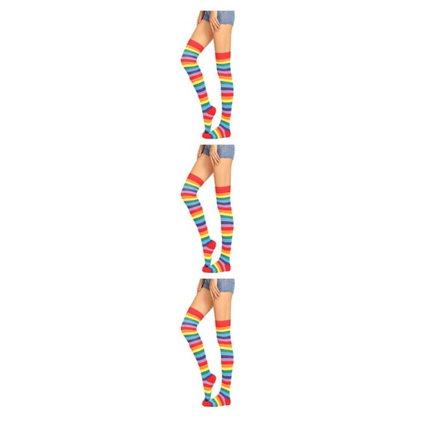 Minnieouse coloridas calcetines largos Iris pierna muslo alto accesorios de juego de rol regalos mujer fiesta de baile tipo Type1 NO1 Minnieouse CBP378158 | Bodega Aurrera en línea