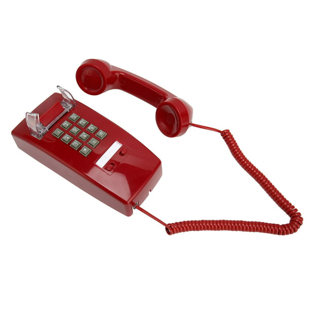  VDTG Teléfono de pared de estilo antiguo, ajusta libremente el  volumen del teléfono fijo, teléfonos fijos de diseño retro clásico para el  hogar, teléfonos de pared para teléfono fijo, adecuado para