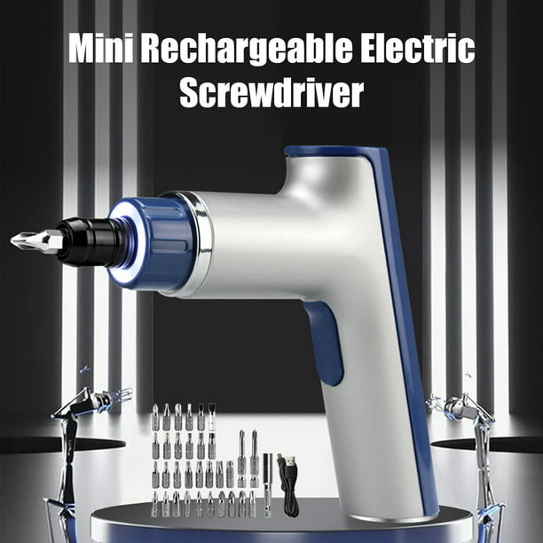 Mini destornillador eléctrico recargable, destornillador inalámbrico  portátil, potente juego Romacci Destornillador electrico