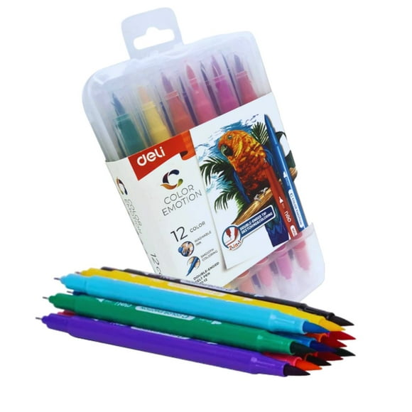 Kit Marcadores Doble Punta Plumones 60 Colores Estuche Tela Berry Hip  EMA10BH