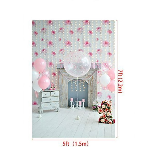 Fondo de cumpleaños para niños con globos y regalos.