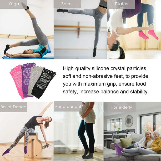 Calcetines Yoga Antideslizantes Empuñaduras Barre Pilates - Temu