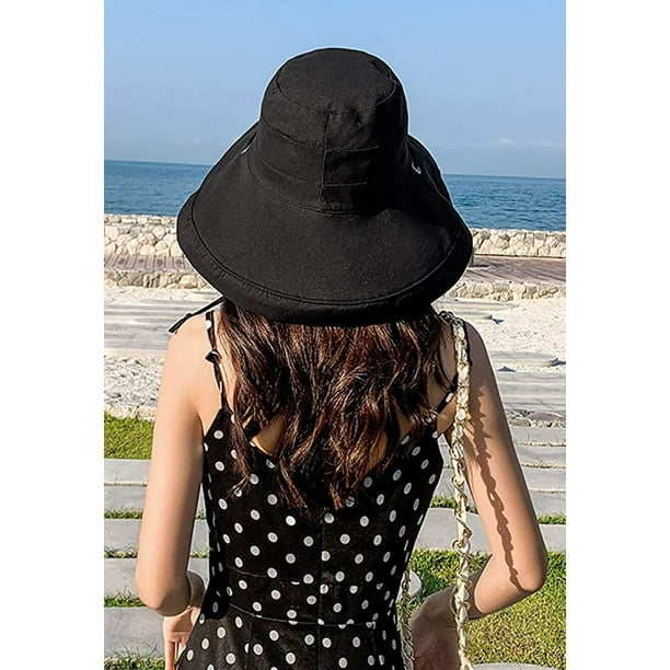 Sombrero de sol para mujer, plegable, reversible, con protección solar UV,  ala ancha, gorra de playa de verano Ormromra HMYH206-2