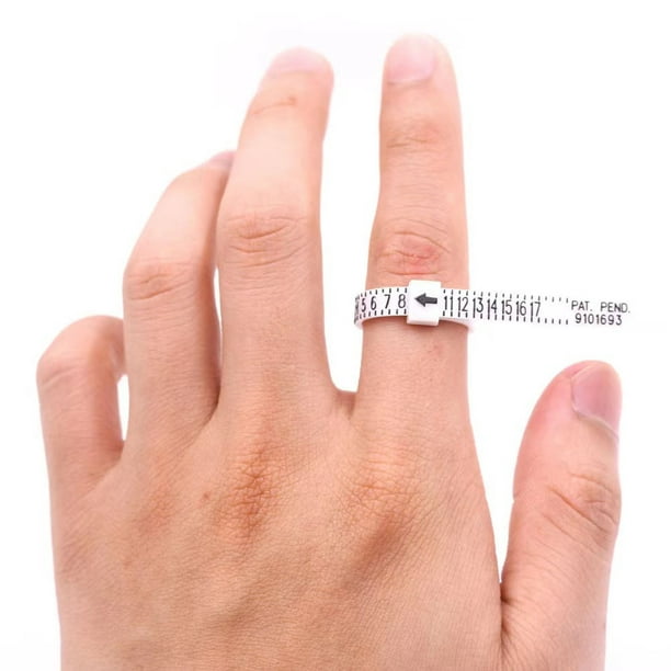 Juego de 50 medidores de anillos de 1 a 17 anillos de Estados Unidos,  calibre de plástico para dedos, herramienta de medición de anillo  reutilizable