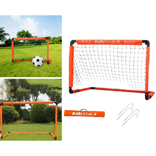 Porterías de fútbol de 6 x 4 pies para patio trasero, red de fútbol  portátil con redes de alta resistencia, estacas de suelo, cierre de ocho  formas