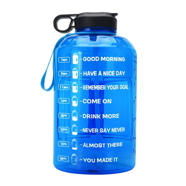 Botella de Agua Motivacional de 2,2 Litros con Marcas de Tiempo Y Botella  de Agua de Medio Galón a Prueba de Jarra de Agua Grande Reutili A Baoblaze