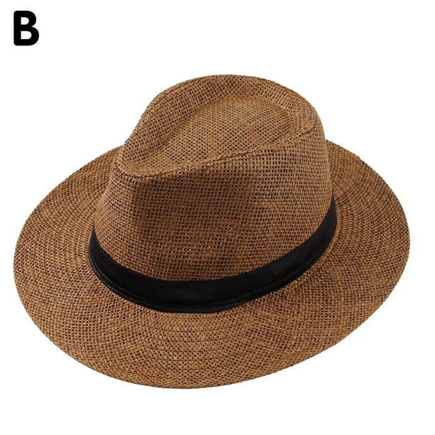 Qarigey Sombrero de Paja para Hombre Simple y Elegante Amplia Gama