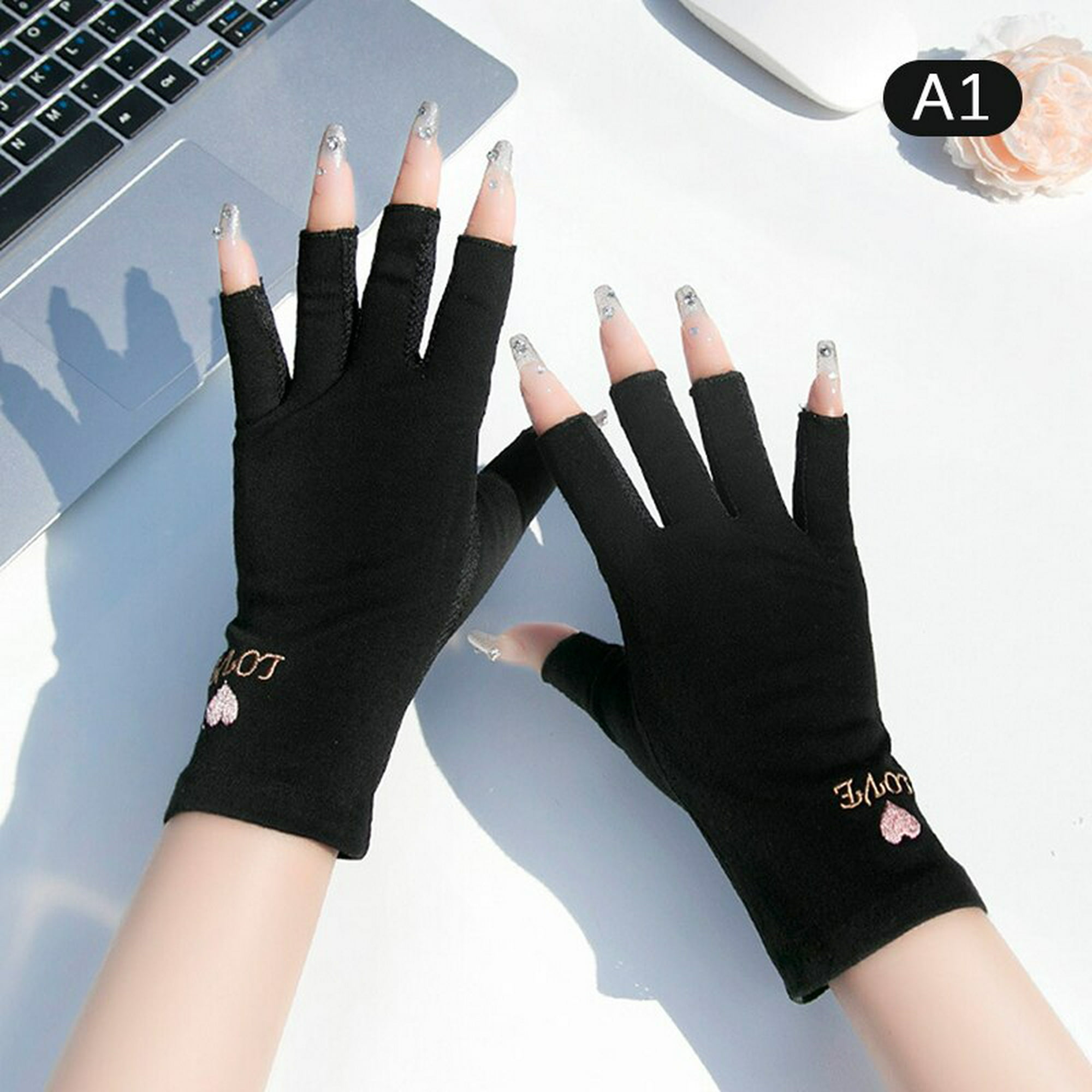 1pair Anti-uv Gloves For Led/uv Lamp Nail Dryer