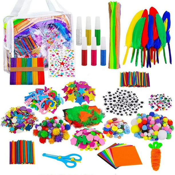 1500 suministros para manualidades con tijeras, materiales , regalo  educativo para en edad preescolar, de 4 a 9 años, niñas d Sunnimix  Artesanías de