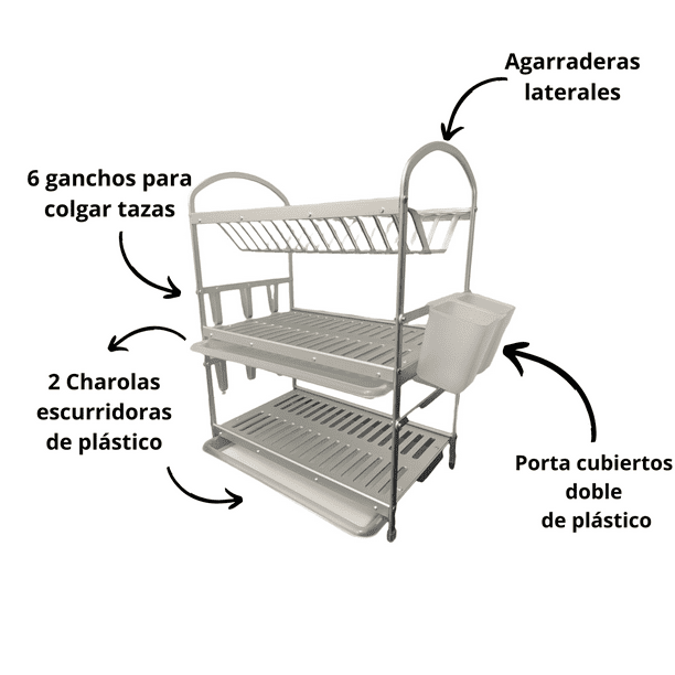 Escurridor para trastes de 3 niveles. - Envío Gratis