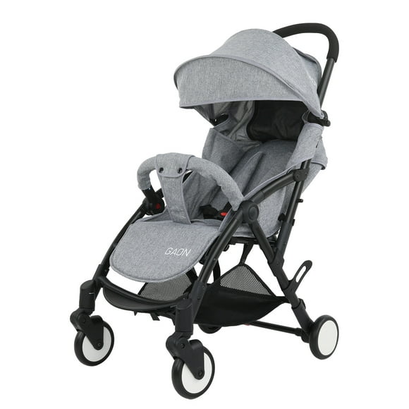carriola de bastón para bebé con arnés de 5 puntos plegable portátil y reclinable color gris gaon baby carriola