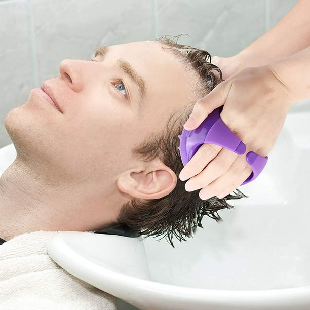 Cepillo de champú masajeador de cuero cabelludo para el cabello, cepillo de  silicona para el cuero cabelludo, cepillo de limpieza para eliminar la