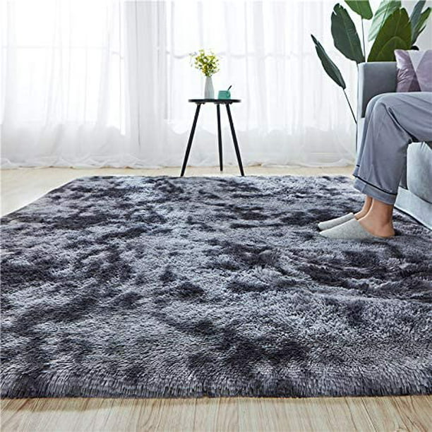 Alfombra para dormitorio de 71 x 79 pulgadas, alfombra de área peluda  absorbe el agua, antideslizante, no se desprende, lavable, alfombra de área