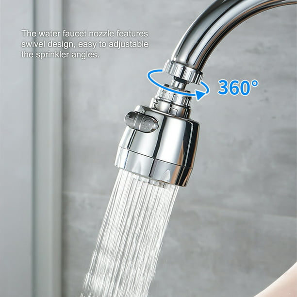 Grifo de lavabo universal, adaptador de salida de ahorro de agua para baño,  grifo, boquilla de alta presión ajustable, filtro de cocina, tipo 2360  grados Inevent HA009020-02