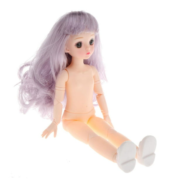Muñecas de niña, muñeca articulada de 10 , juguete DIY con , ojos 4D,  maquillaje de pestañas de simulación Rosa + Blanco perfke Juguetes de  muñeca de niña