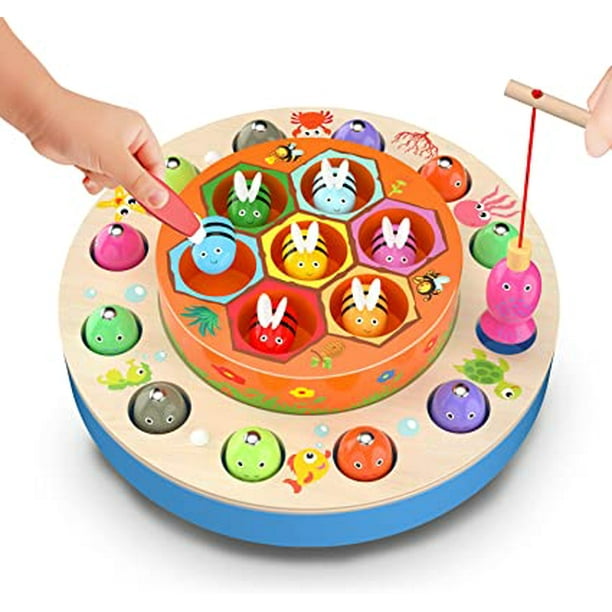 Juegos Montessori, juguete de madera, juego de pesca magnético, juegos para  niños de 3 años en adelante, juguetes educativos para niños, regalo para  niños y niñas TUNC Sencillez