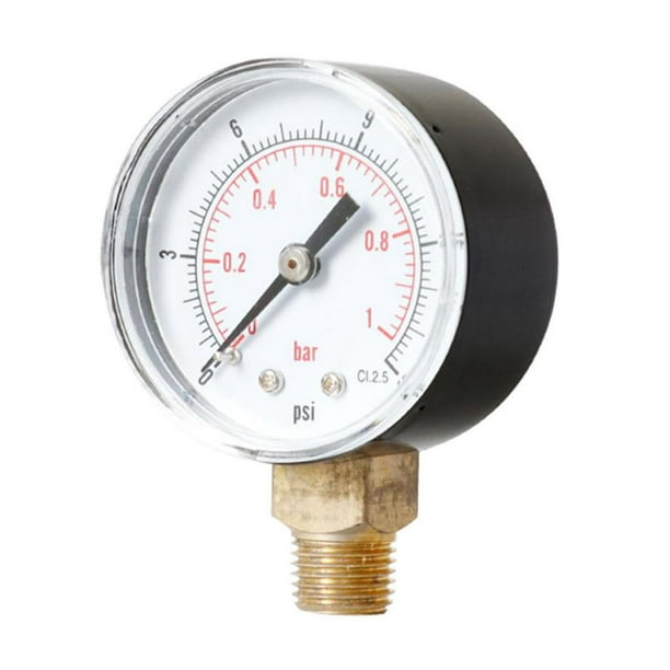 Manómetro de Prueba de Presión de Agua de Gas de Aceite de Aire Rosca 1/4  BSPT 0-100psi 0-7bar Baoblaze Medidor de presión de aire del compresor