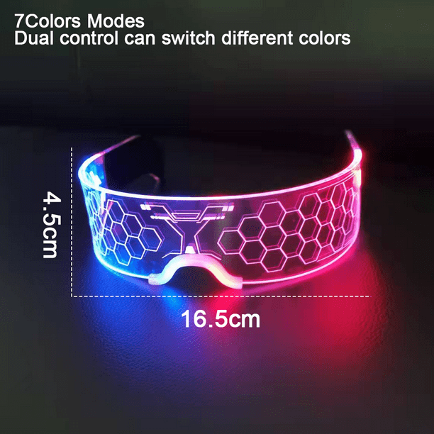 Gafas Led con 16 patrones dinámicos para fiesta, lentes luminosas