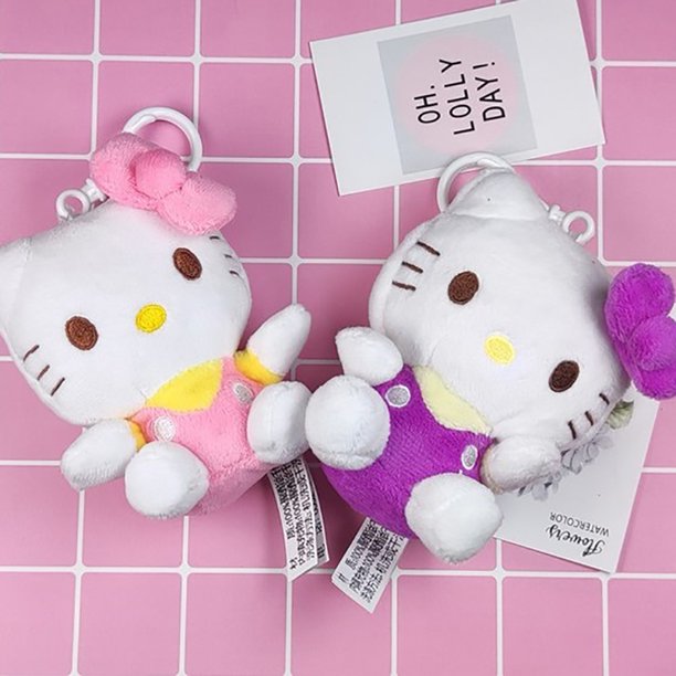 LLavero de Hello Kitty Kawaii Sanrio, juguetes de peluche de 10Cm, bonitos  peluches de dibujos anima Deng Xun