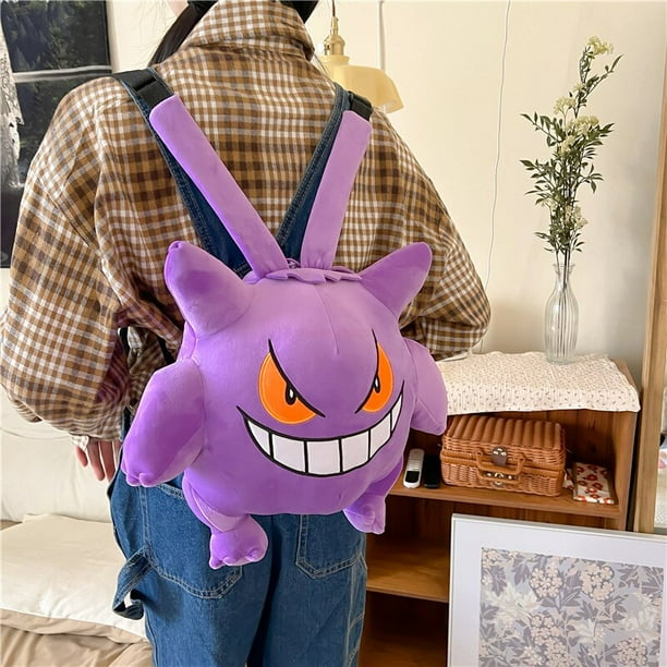 Mochila Pokémon Plush Gengar infantil, brinquedos infantis roxos, boneca de  pelúcia presente de Natal e aniversário, bolsa de desenho animado, 30 cm