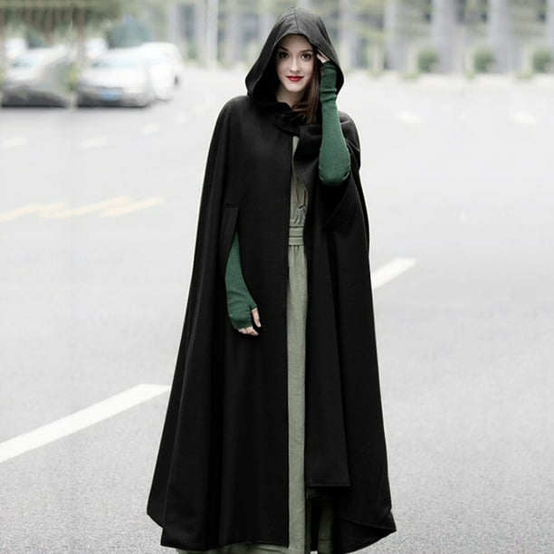 mujer, con capucha, sin mangas, capa larga, disfraz, cosplay, prendas de vestir exteriores Negro/M | Bodega Aurrera en línea