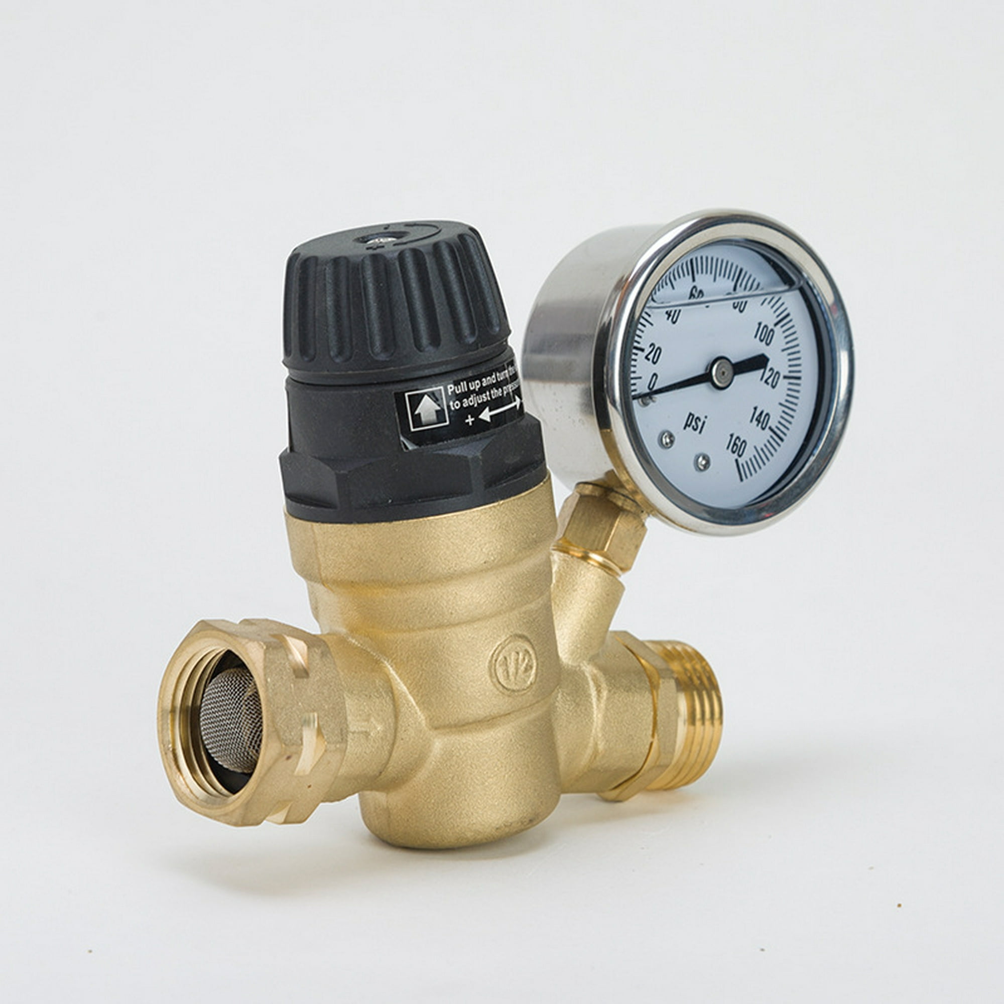 Válvula reguladora de presión de agua para válvula reguladora de presión de  agua de RV Reductor de presión de agua ajustable sin plomo de latón con